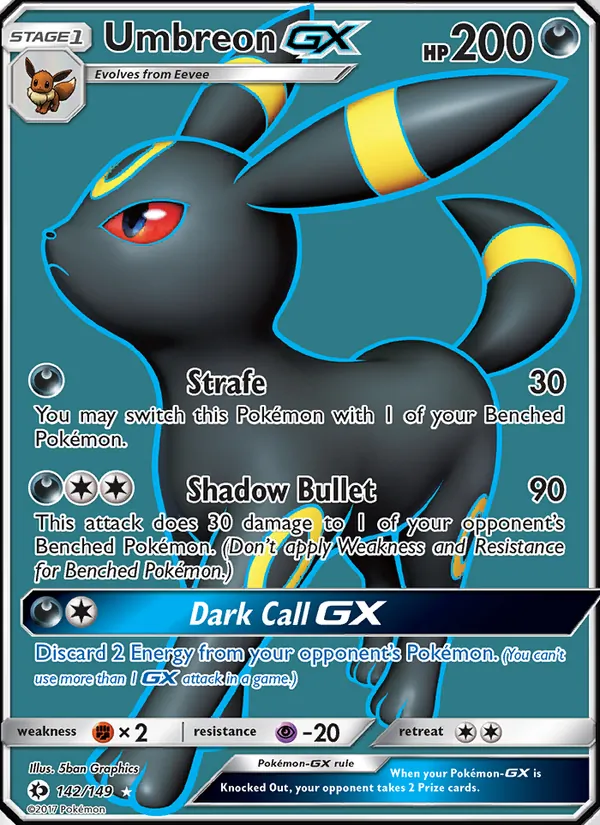 Umbreon GX - Sun & Moon Pokemon Card