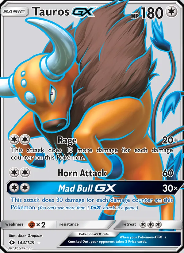 Tauros GX - Sun & Moon Pokemon Card