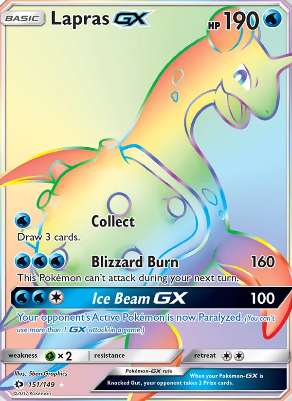 Lapras GX - Sun & Moon Pokemon Card