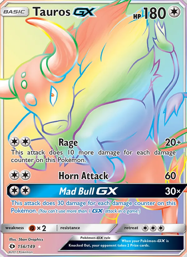 Tauros GX - Sun & Moon Pokemon Card