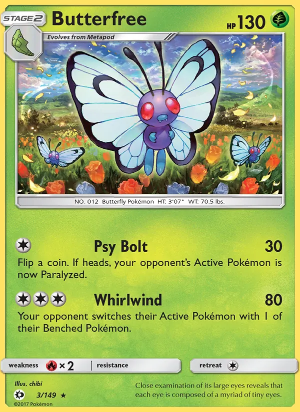 Butterfree - Sun & Moon Pokemon Card