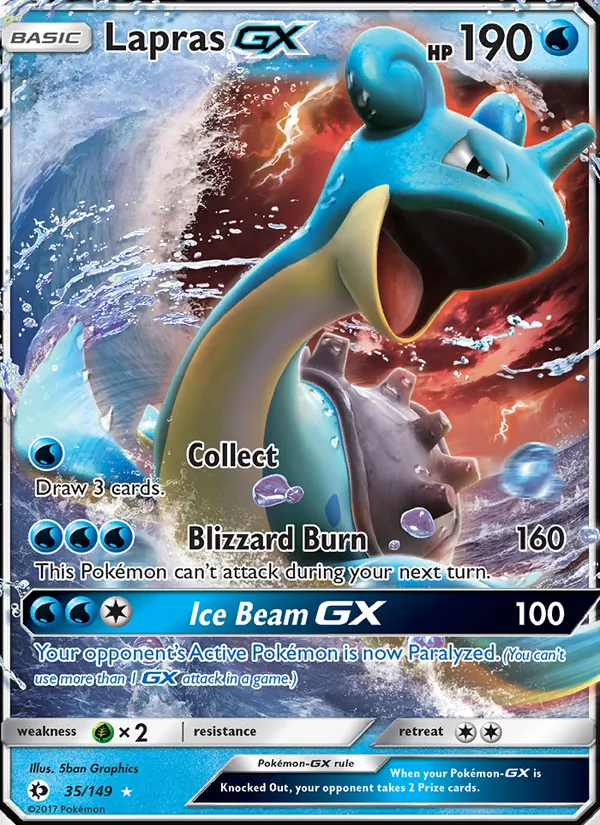 Lapras GX - Sun & Moon Pokemon Card
