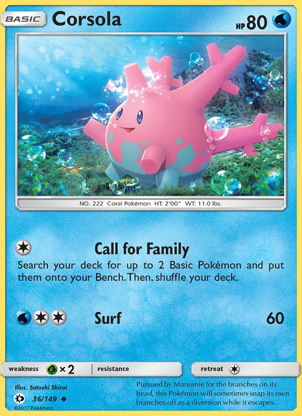 Corsola - Sun & Moon Pokemon Card
