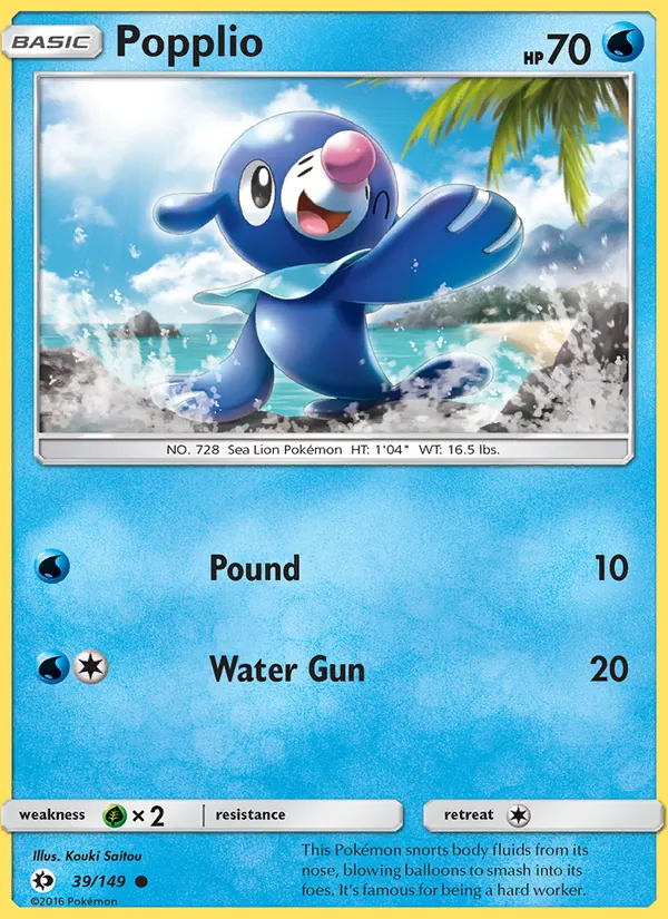 Popplio - Sun & Moon Pokemon Card
