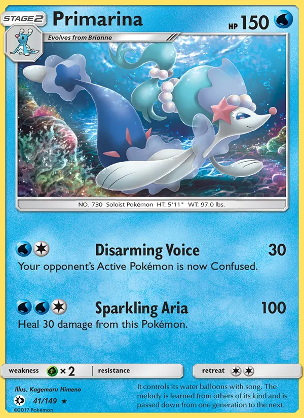Primarina - Sun & Moon Pokemon Card