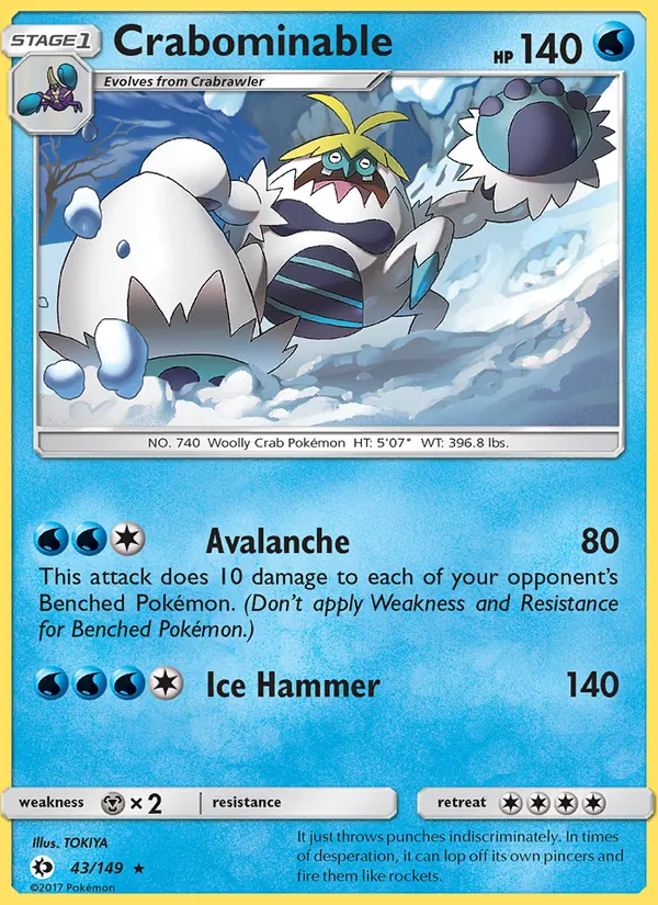 Crabominable - Sun & Moon Pokemon Card
