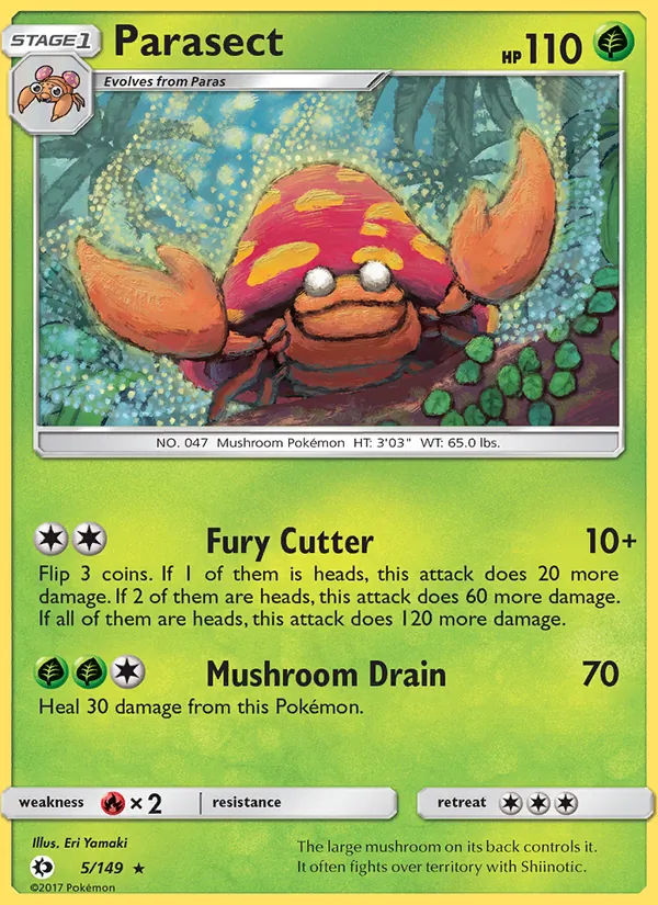 Parasect - Sun & Moon Pokemon Card