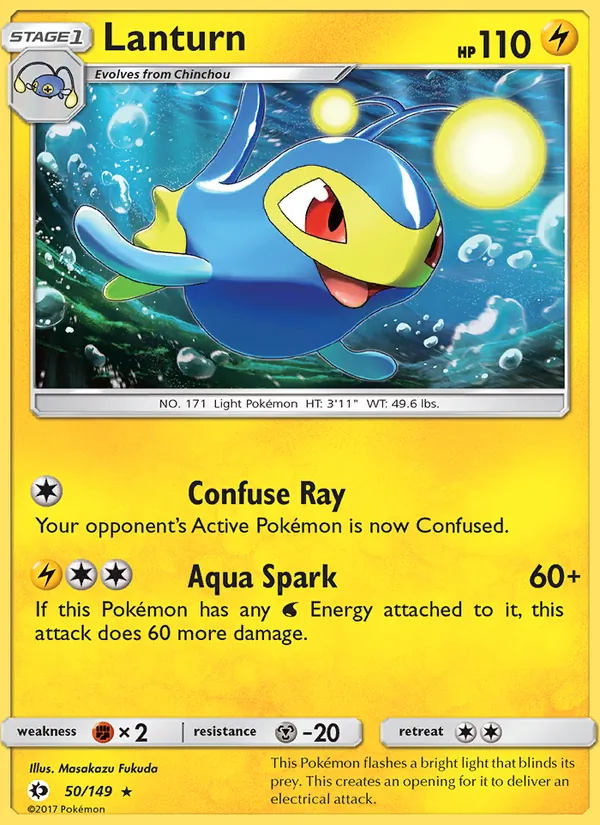Lanturn - Sun & Moon Pokemon Card
