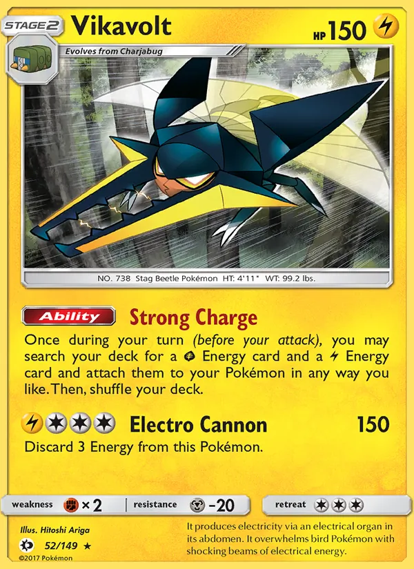 Vikavolt - Sun & Moon Pokemon Card
