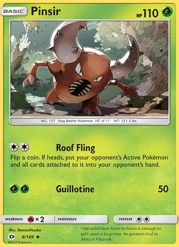 Pinsir - Sun & Moon Pokemon Card