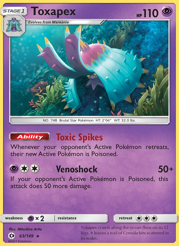 Toxapex - Sun & Moon Pokemon Card