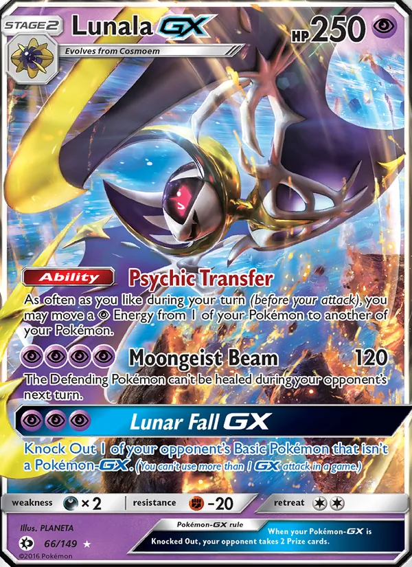 Lunala GX - Sun & Moon Pokemon Card