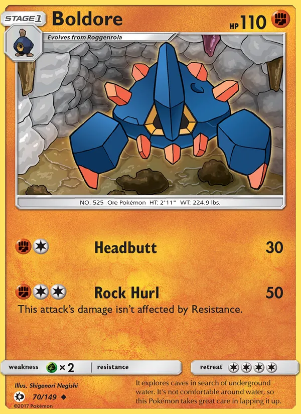 Boldore - Sun & Moon Pokemon Card