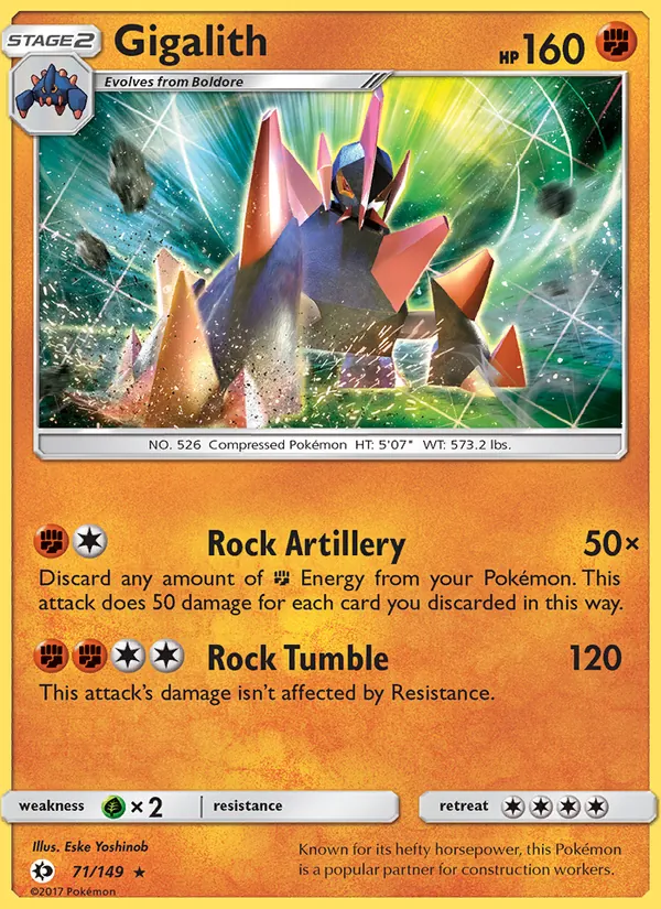 Gigalith - Sun & Moon Pokemon Card