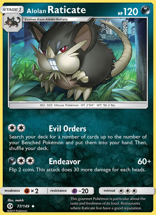 Alolan Raticate - Sun & Moon Pokemon Card