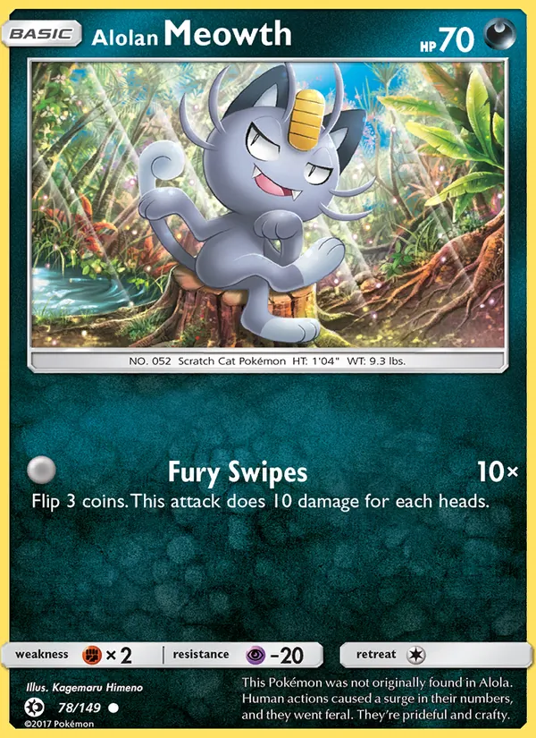 Alolan Meowth - Sun & Moon Pokemon Card