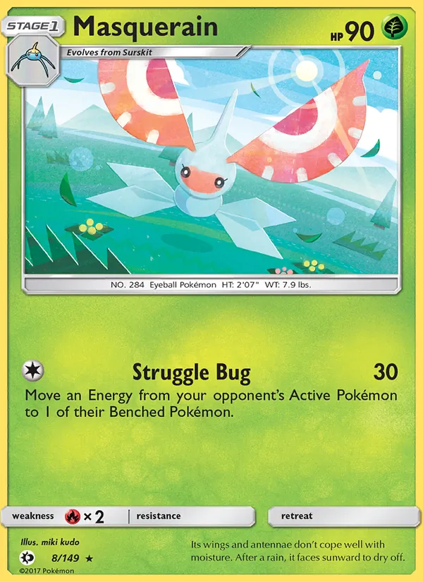 Masquerain - Sun & Moon Pokemon Card