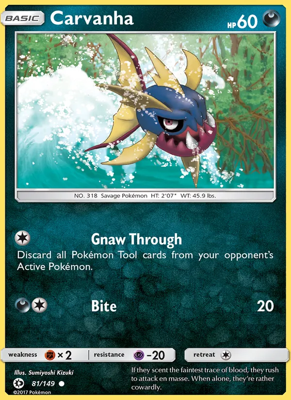 Carvanha - Sun & Moon Pokemon Card