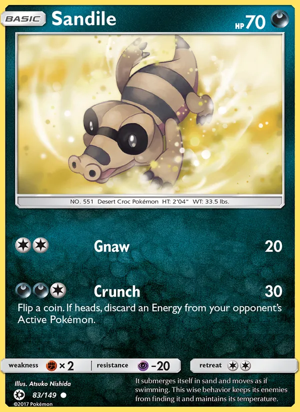 Sandile - Sun & Moon Pokemon Card