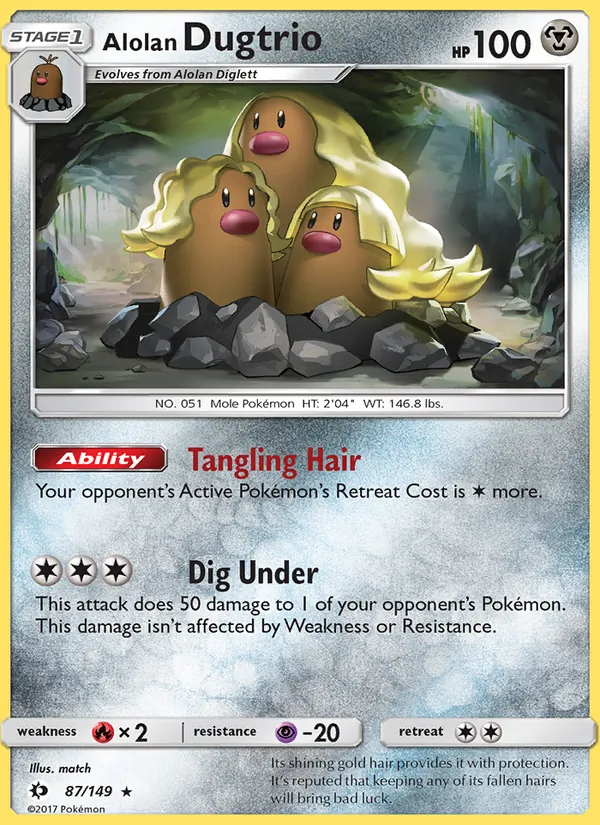 Alolan Dugtrio - Sun & Moon Pokemon Card