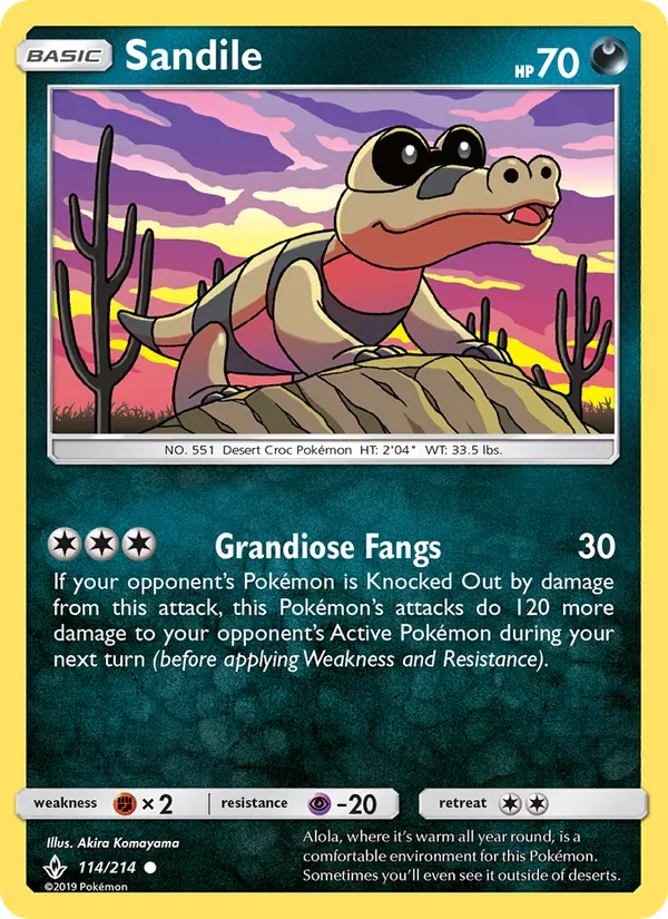 Sandile - Unbroken Bonds Pokemon Card
