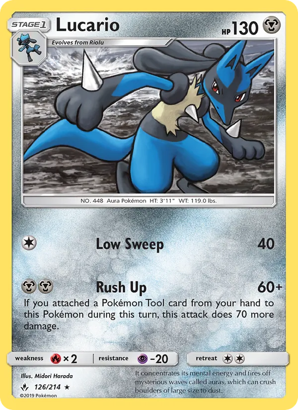 Lucario - Unbroken Bonds Pokemon Card