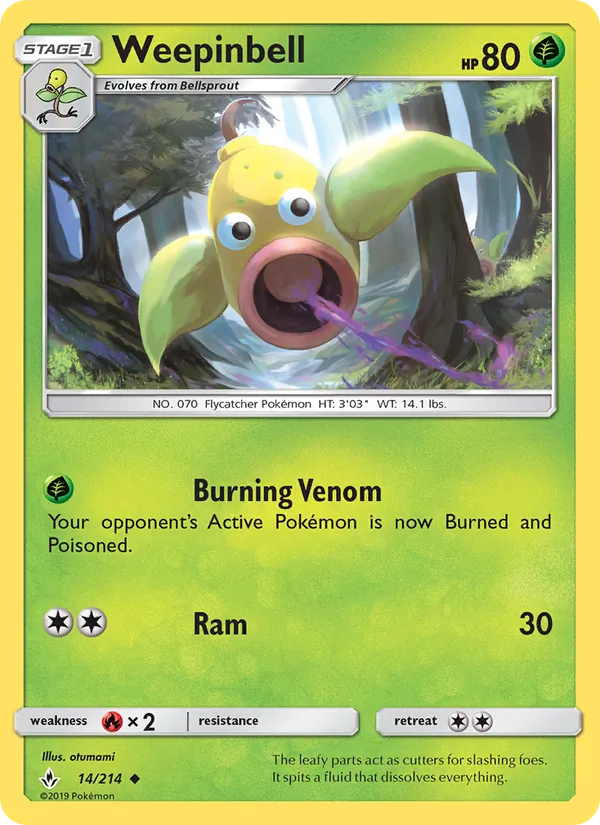 Weepinbell - Unbroken Bonds Pokemon Card