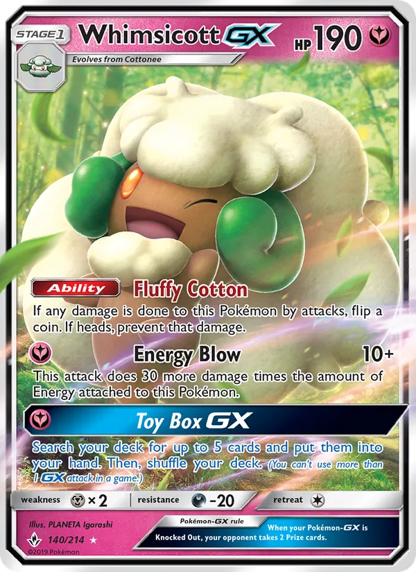 Whimsicott GX - Unbroken Bonds Pokemon Card