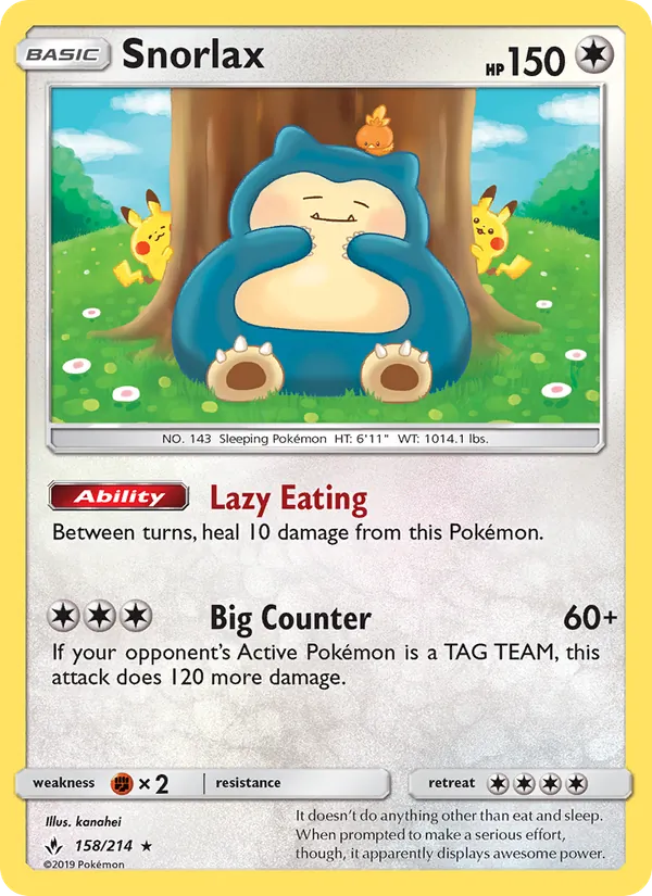 Snorlax - Unbroken Bonds Pokemon Card