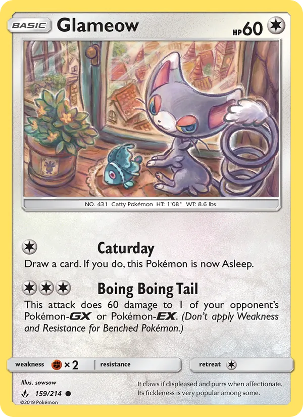 Glameow - Unbroken Bonds Pokemon Card