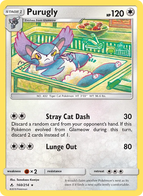 Purugly - Unbroken Bonds Pokemon Card