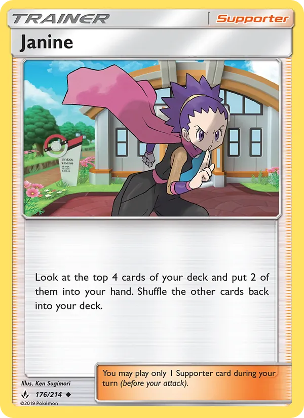 Janine - Unbroken Bonds Pokemon Card