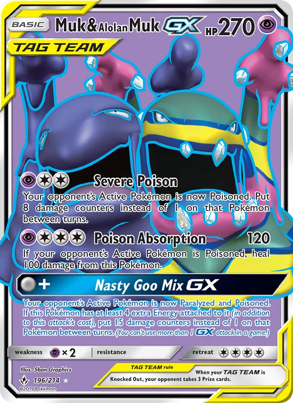 Muk & Alolan Muk GX - Unbroken Bonds Pokemon Card