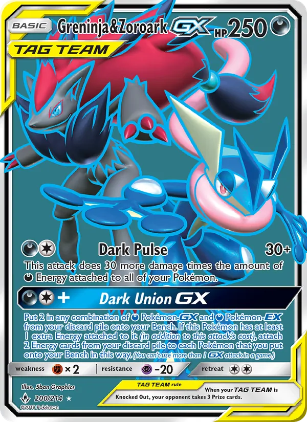 Greninja & Zoroark GX - Unbroken Bonds Pokemon Card