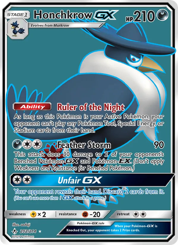 Honchkrow GX - Unbroken Bonds Pokemon Card