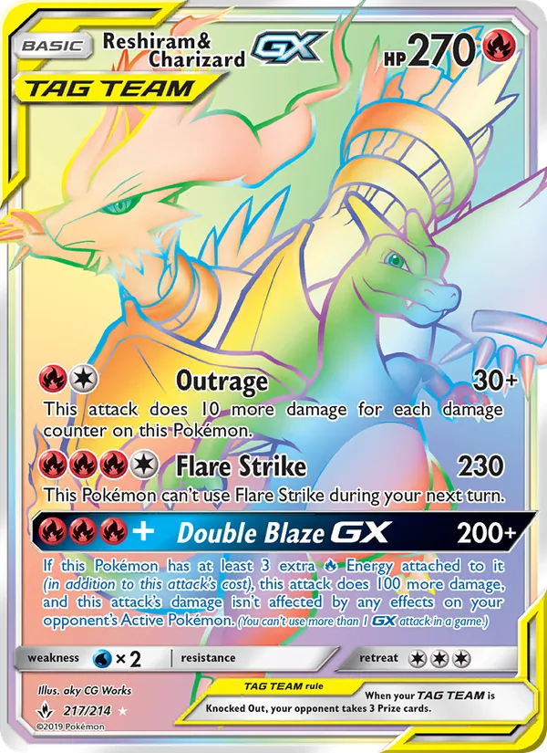 Reshiram & Charizard GX - Unbroken Bonds Pokemon Card