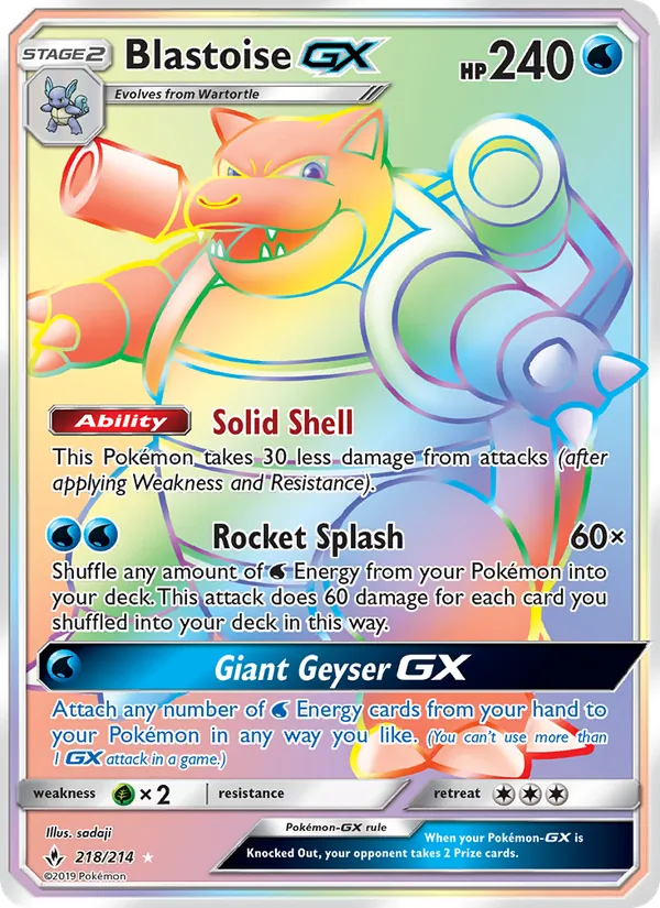 Blastoise GX - Unbroken Bonds Pokemon Card
