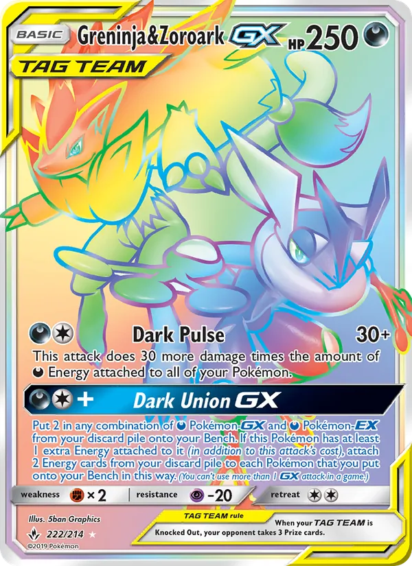 Greninja & Zoroark GX - Unbroken Bonds Pokemon Card