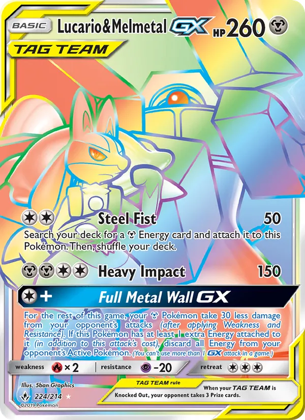 Lucario & Melmetal GX - Unbroken Bonds Pokemon Card