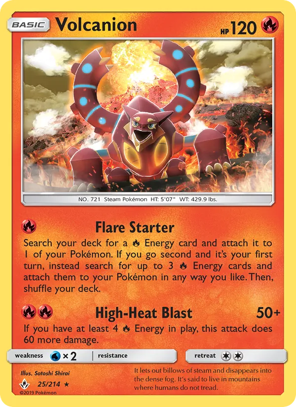 Volcanion - Unbroken Bonds Pokemon Card