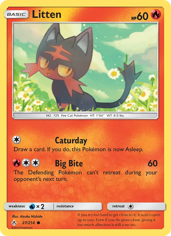 Litten - Unbroken Bonds Pokemon Card
