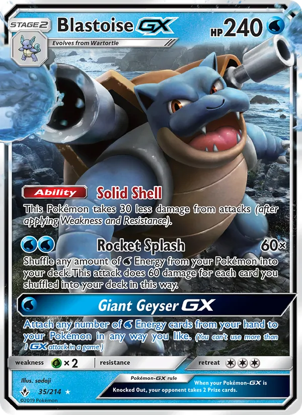 Blastoise GX - Unbroken Bonds Pokemon Card