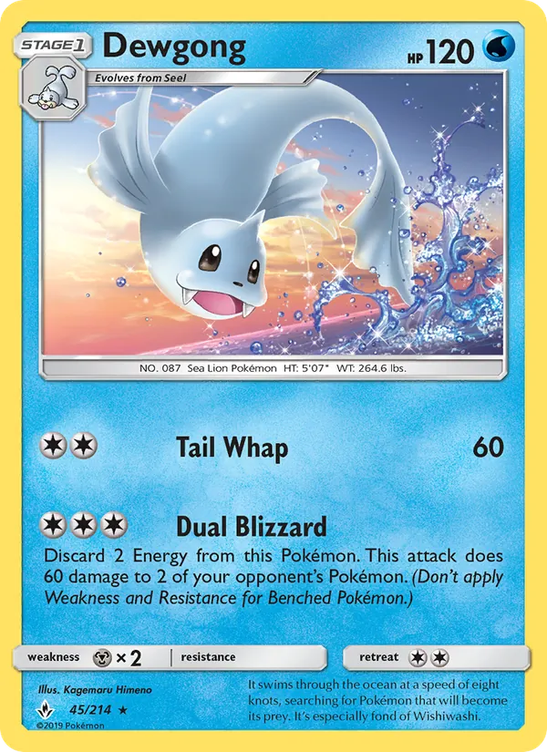 Dewgong - Unbroken Bonds Pokemon Card
