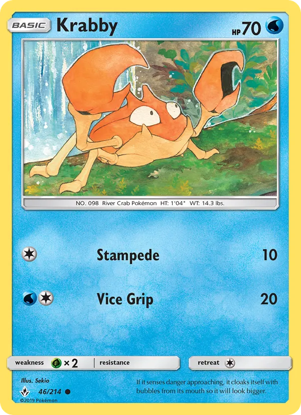 Krabby - Unbroken Bonds Pokemon Card