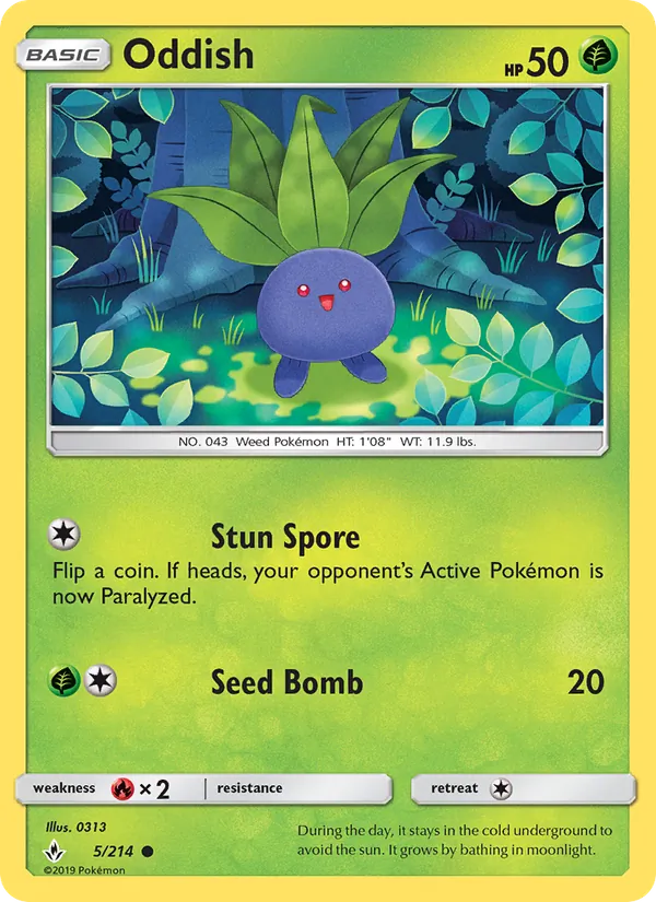 Oddish - Unbroken Bonds Pokemon Card
