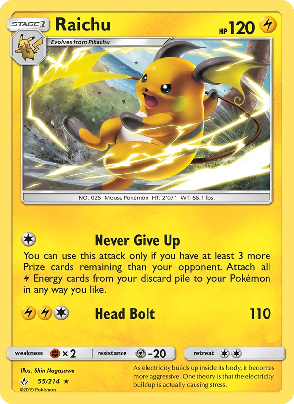 Raichu - Unbroken Bonds Pokemon Card