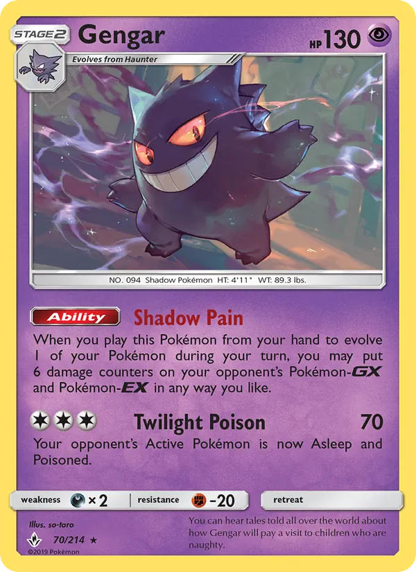 Gengar - Unbroken Bonds Pokemon Card