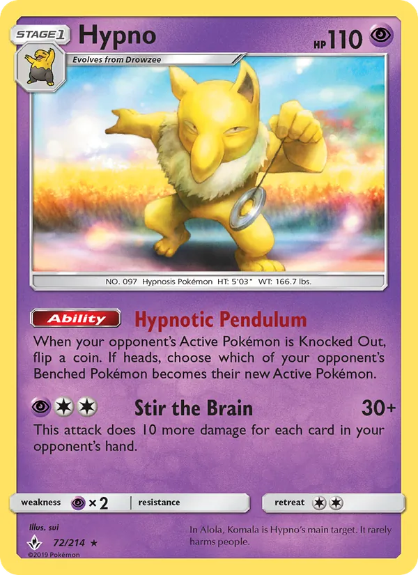 Hypno - Unbroken Bonds Pokemon Card
