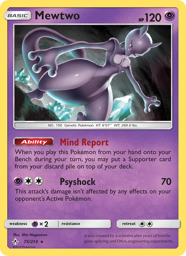 Mewtwo - Unbroken Bonds Pokemon Card