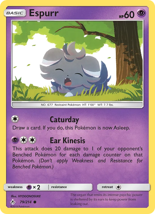 Espurr - Unbroken Bonds Pokemon Card
